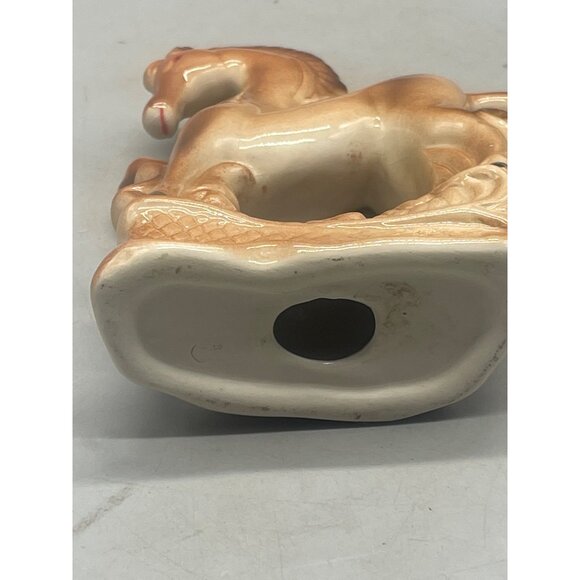 Vintage Art Deco Horse Statue Figurine Ceramic Porcelain brown 6x4.5" brown READ - Picture 4 of 5